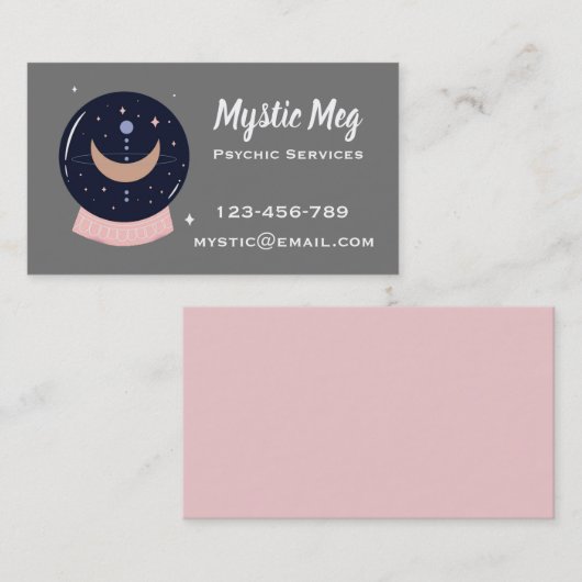 Psychie, tarot, fortuin, new age diensten visitekaartje (Voorkant / Achterkant)