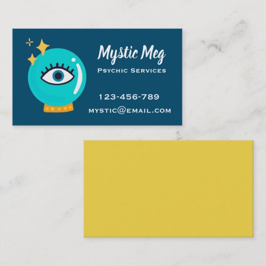 Psychie, tarot, fortuin, new age diensten visitekaartje (Voorkant / Achterkant)