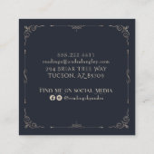 Psychisch medium, astrologer, tarotlezer vierkante visitekaartje (Achterkant)