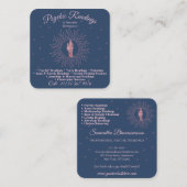 Psychisch Medium Astroloog Navy Therapy Healing Vierkante Visitekaartje (Voorkant / Achterkant)