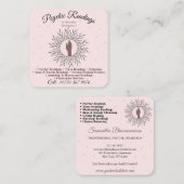 Psychisch medium astroloog Pink Energy Healing Vierkante Visitekaartje (Voorkant / Achterkant)