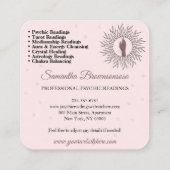 Psychisch medium astroloog Pink Energy Healing Vierkante Visitekaartje (Achterkant)