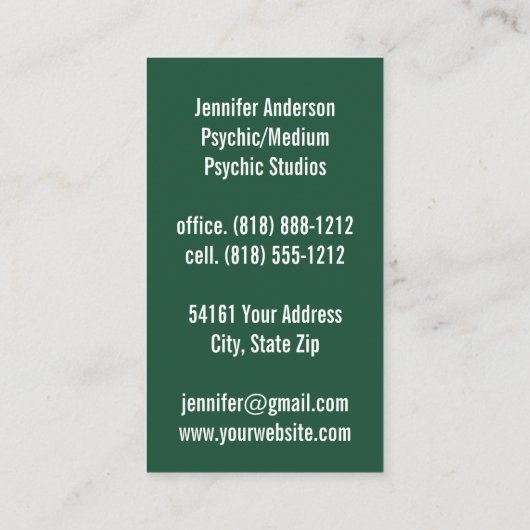 Psychisch medium healer Visitekaartje (Achterkant)
