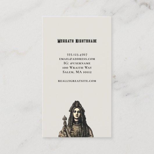 Psychisch medium, heks, mystiek Visitekaartje (Achterkant)