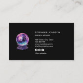 Psychisch Medium Paarse Galaxy Mystic Crystal Ball Visitekaartje (Achterkant)