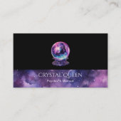 Psychisch Medium Paarse Galaxy Mystic Crystal Ball Visitekaartje (Voorkant)