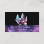 Psychisch Medium Paarse Galaxy Mystic Crystal Ball Visitekaartje (Voorkant)