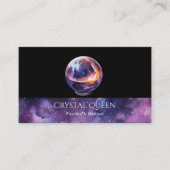 Psychisch Medium Paarse Galaxy Mystic Crystal Ball Visitekaartje (Voorkant)