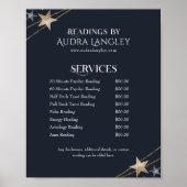 Psychisch medium, tarotlezer prijslijst poster (Voorkant)