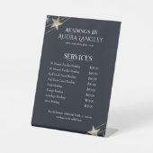 Psychisch medium, tarotlezer prijslijst reclamebord met voetstuk (Voorkant)