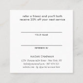 PSYCHISCH MEDIUM TAROTS FORTUNE TELLER VERWIJS VRI VIERKANTE VISITEKAARTJE (Achterkant)