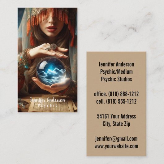 Psychisch medium Visitekaartjes (Voorkant / Achterkant)