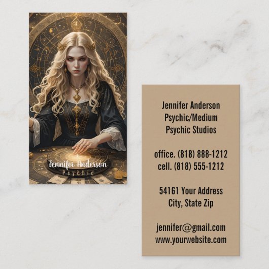 Psychisch medium Visitekaartjes (Voorkant / Achterkant)