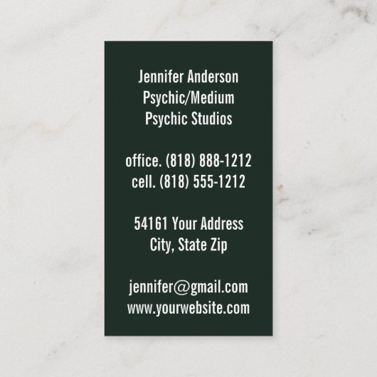 Psychisch medium Visitekaartjes (Achterkant)