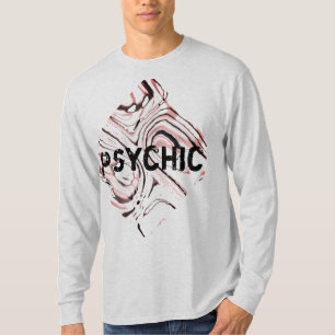 "Psychisch" op roze Abstracte kunstontwerpen T-shirt