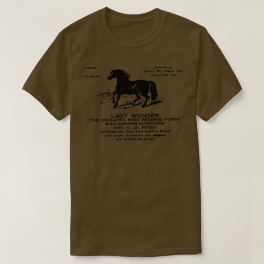 Psychisch Paard Lady Wonder T-shirt (Design voorkant)