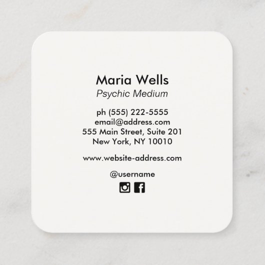  Psychisch Visitekaartje met gemiddelde kristalban (Achterkant)