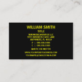 Psychisch zwart en geel gematteerd Lijst Visitekaartje (Achterkant)