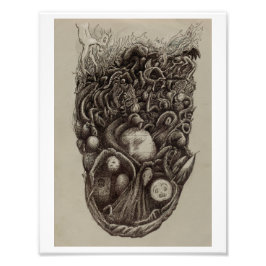 Psychische aanval foto afdruk