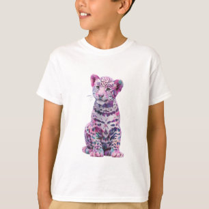 Psychische Bloei Luipaard Welp Digitale Kunst T-shirt