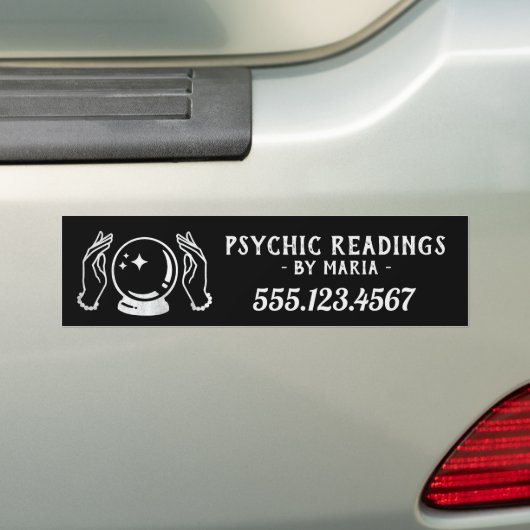 Psychische Bumpersticker met gemiddelde kristalban (Op auto)