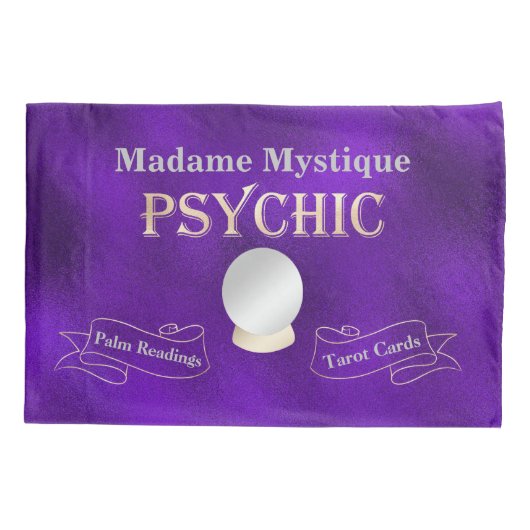 Psychische Crystal Ball Gold en Paarse Kussensloop (Achterkant)