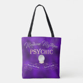 Psychische Crystal Ball Gold en Paarse Tote Bag (Achterkant)