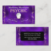 Psychische Crystal Ball Gold en Paarse Visitekaartje (Voorkant / Achterkant)