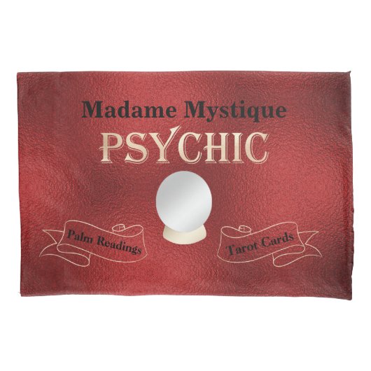 Psychische Crystal Ball Goud en Donkerrood Kussensloop (Voorkant)