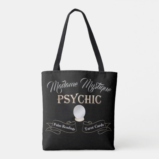 Psychische Crystal Ball Goud en Zwart Tote Bag (Achterkant)