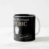 Psychische Crystal Ball Goud en Zwart Tweekleurige Koffiemok (Voorkant rechts)