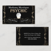 Psychische Crystal Ball Goud en Zwart Visitekaartje (Voorkant / Achterkant)