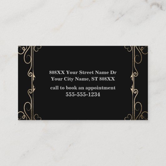 Psychische Crystal Ball Goud en Zwart Visitekaartje (Achterkant)