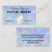 Psychische Crystal Ball op Opal Stone en Glitter Visitekaartje (Voorkant / Achterkant)