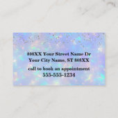 Psychische Crystal Ball op Opal Stone en Glitter Visitekaartje (Achterkant)