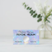Psychische Crystal Ball op Opal Stone en Glitter Visitekaartje (Staand voorkant)