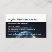 Psychische Crystal Ball Zwart Blauw Visitekaartje (Achterkant)