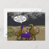 Psychische Dinosaurus Fortune Teller Cartoon Briefkaart (Voorkant / Achterkant)