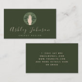 Psychische Donkergroene Hand & Slangen Mystieke ma Visitekaartje (Voorkant / Achterkant)