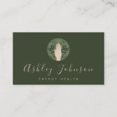 Psychische Donkergroene Hand & Slangen Mystieke ma Visitekaartje (Voorkant)