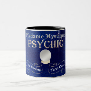 Psychische kristallen bal goud en blauw tweekleurige koffiemok
