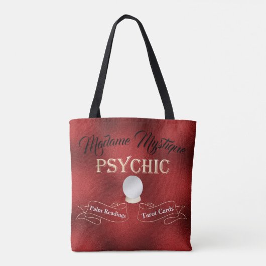Psychische kristallen bal goud en rood tote bag (Achterkant)