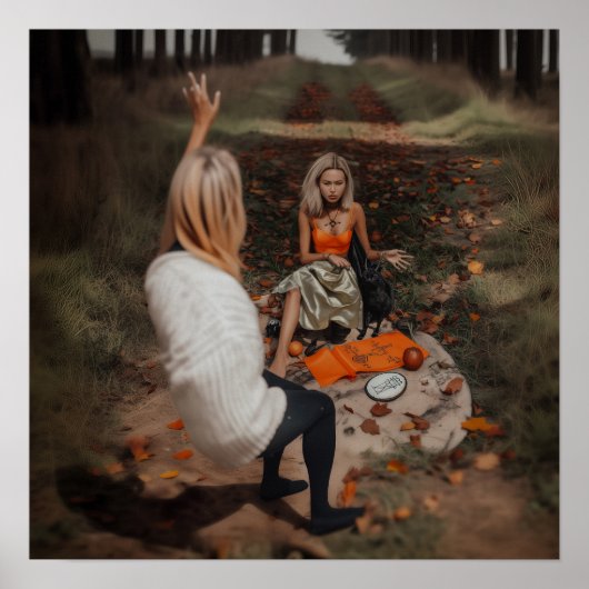 Psychische lezer Medium Witchy AI Art Matte Value Poster (Voorkant)