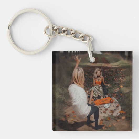 Psychische lezer Medium Witchy Dark Occult AI Art Sleutelhanger (Voorkant)