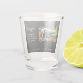 Psychische lezer met mystisch oog van paardenlogo shot glas (Achterkant)