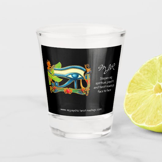Psychische lezer met mystisch oog van paardenlogo shot glas (Voorkant)