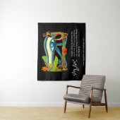 Psychische lezer met mystisch oog van paardenlogo wandkleed (In situ)