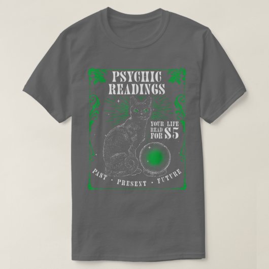 Psychische lezingen Kat Fortune Teller Spiritueel  T-shirt (Design voorkant)
