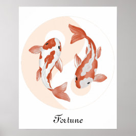 Psychische Lucky Zen Koi Vis in Bagua Fortune Poster