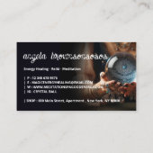 Psychische Medium Crystal Ball Vrouw Handen Visitekaartje (Achterkant)